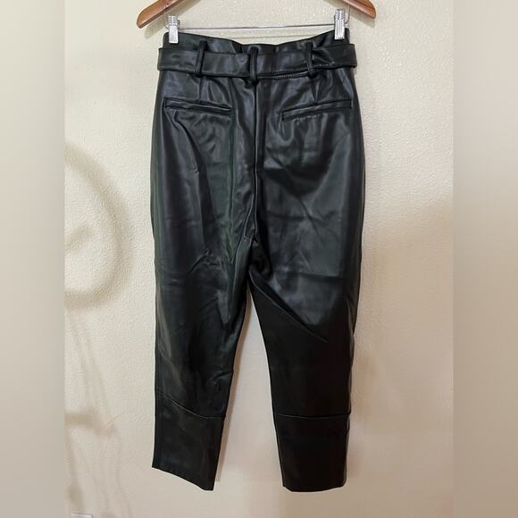 Peter Som black faux leather high rise pants 14 FLAWED - Picture 9 of 11